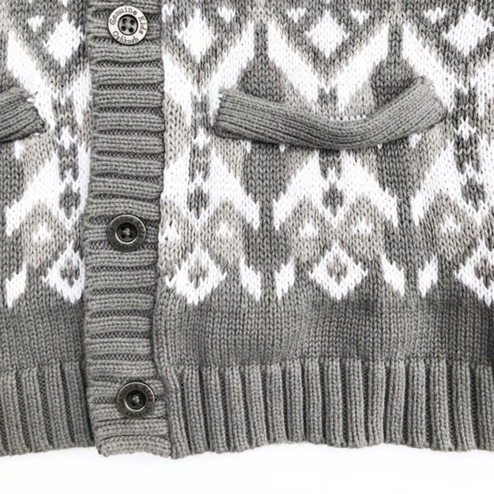 Boys sweater cardigan fair isle gray OshKosh B'gosh 3T